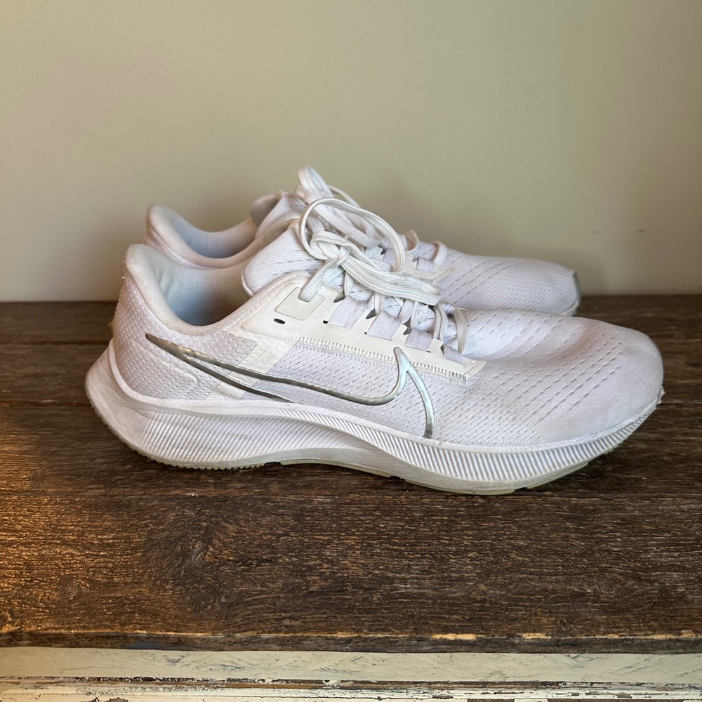Nike Air Zoom Pegasus 38 Womens Running Shoes White Silver Sneakers‎ CW7358-100